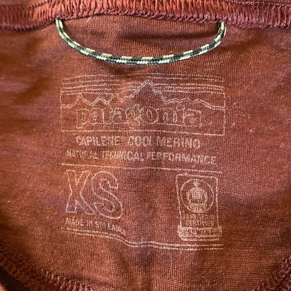 Burgundy Patagonia Women's Capilene® Cool Merino Blend Graphic Shirt - Picture 6 of 11